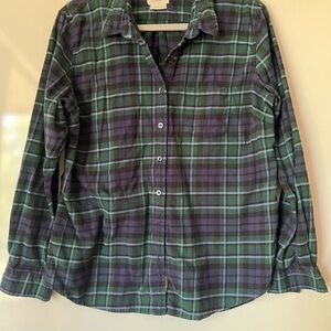 Weatherproof Vintage Green and Blue Plaid Shirt